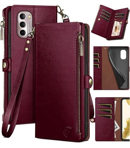 Antsturdy Motorola Moto G Stylus 5G 2022 Wallet Case | PU Leder Mit RFID-Schutz | Handschlaufe & Ständer | Beige