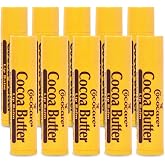 Cococare Cocoa Butter Lip Balm with Vitamin E &amp; Aloe Vera, 0.15 oz, 10 Pack | Light, Sweet &amp; Subtle Flavor &amp; Smooth Texture for Moisturizing, Makeup Priming, Seasonal Care, and Travel Use, Paraben-Free