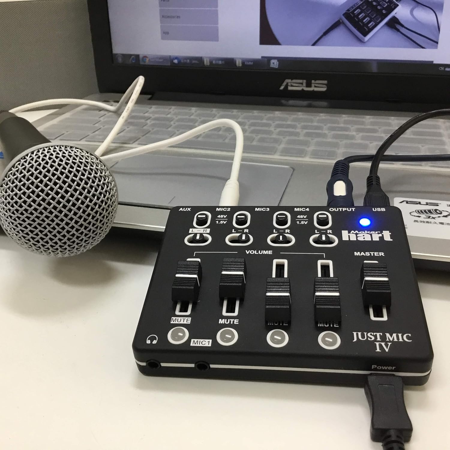 Maker hart Just Mic 4 mini Microphone Mixer 4 channels/Portable Phantom