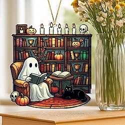 Halloween Faux Stained Glass Ghost Ornaments