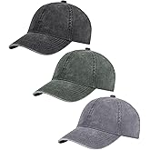 AOSMI 3 Pack Vintage Washed Cotton Adjustable Baseball Caps for Men Women Unstructured Low Profile Dad Hat