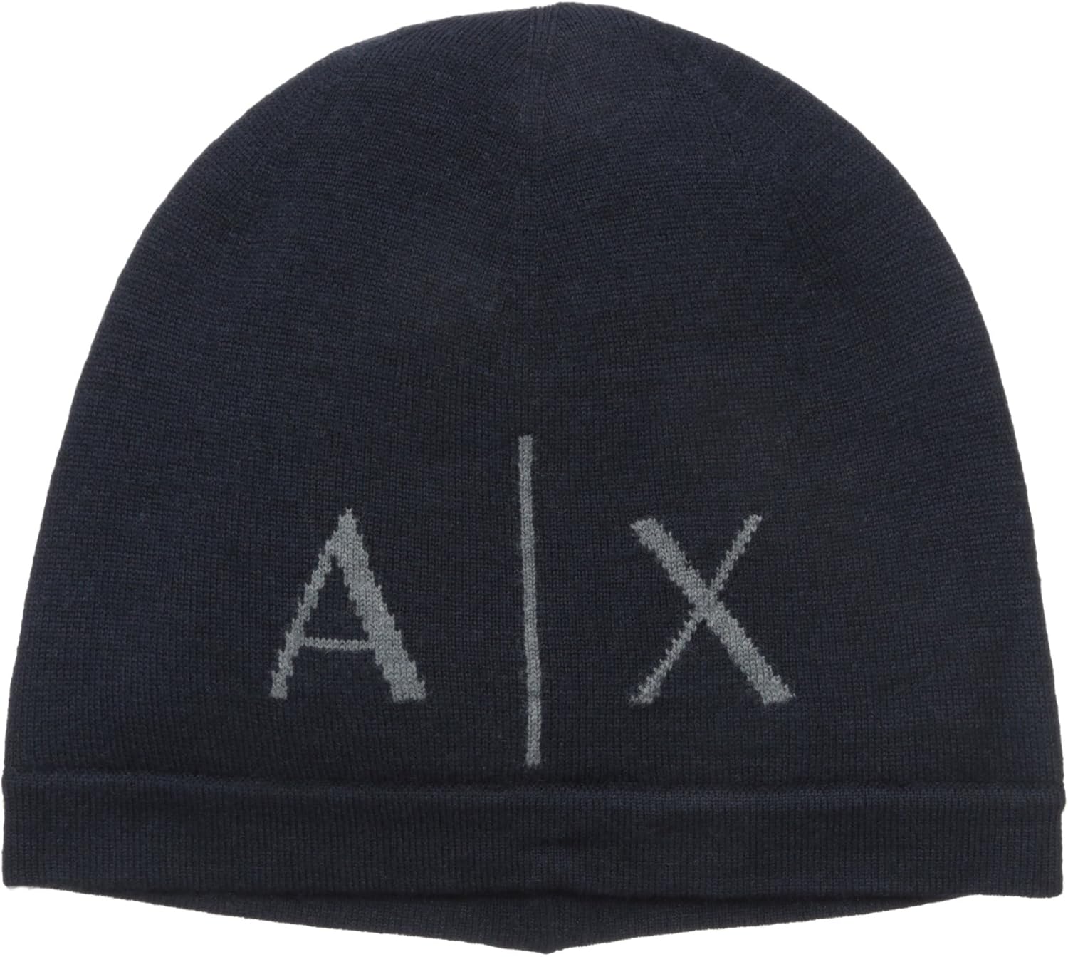 Armani Exchange Men's Knit Beanie, Navy/Black/White, One Size at Amazon