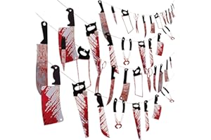 MOON BOAT Halloween Party Decorations Bloody Banner: Horror Scary Garland Decor for Creepy Movie Theme Birthday Carnival Spooky Props Supplies, 4PCS