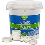 Rx Clear 3-Inch Individually Wrapped Chlorine Tablets | One 8-Pound Bucket | Use As Bactericide, Algaecide, and Disinfectant