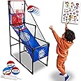 Pop-A-Shot Lil’ Pop Game | Indoor Arcade Basketball Hoop for Kids Age 3-6 | 3 Balls & Sticker Pack | Electronic Scoreboard, Music, Sound FX