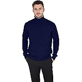 Cashmeren Men's Essential Knit Turtleneck Sweater 100% Merino Wool Long Sleeve Roll Neck Pullover