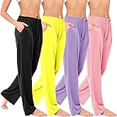 Sexy Basics Women's Lounge Pants | Semi Sheer Soft & Flowy Long Bottoms | Drawstring & Pockets| Multi Packs & Colors