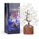 LAIDANLA Clear Quartz Crystal Tree of Life Positive Energy Good Luck Birthday Gifts Money Feng Shui Reiki White Crystals Natural Stones Trees Home Office Decor Meditation Spiritual Gifts for Women