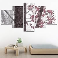 SIGNWIN 5 Panel Canvas Wall Art Modern Art Dramatic Forest Multicolor Photography Romantics Scenic for Home Decorations Ready to Hang - 60