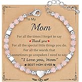 HiStock Mom Gifts from Daughter Son, Heart Charm Bracelets for Mom Best Moms Presents Birthday Mothers Day Easter Gifts for Women