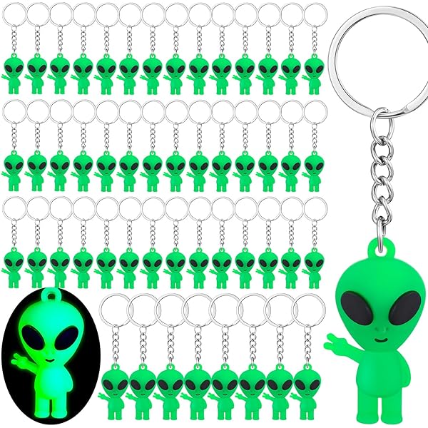 Amazon.com: Glow In The Dark Alien Keychain, Black light