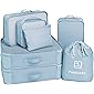 TianZong 7-piece Set Packing Cubes, Travel Bags for Luggage , Packing Organizers with Shoe Bag (Baby Blue)