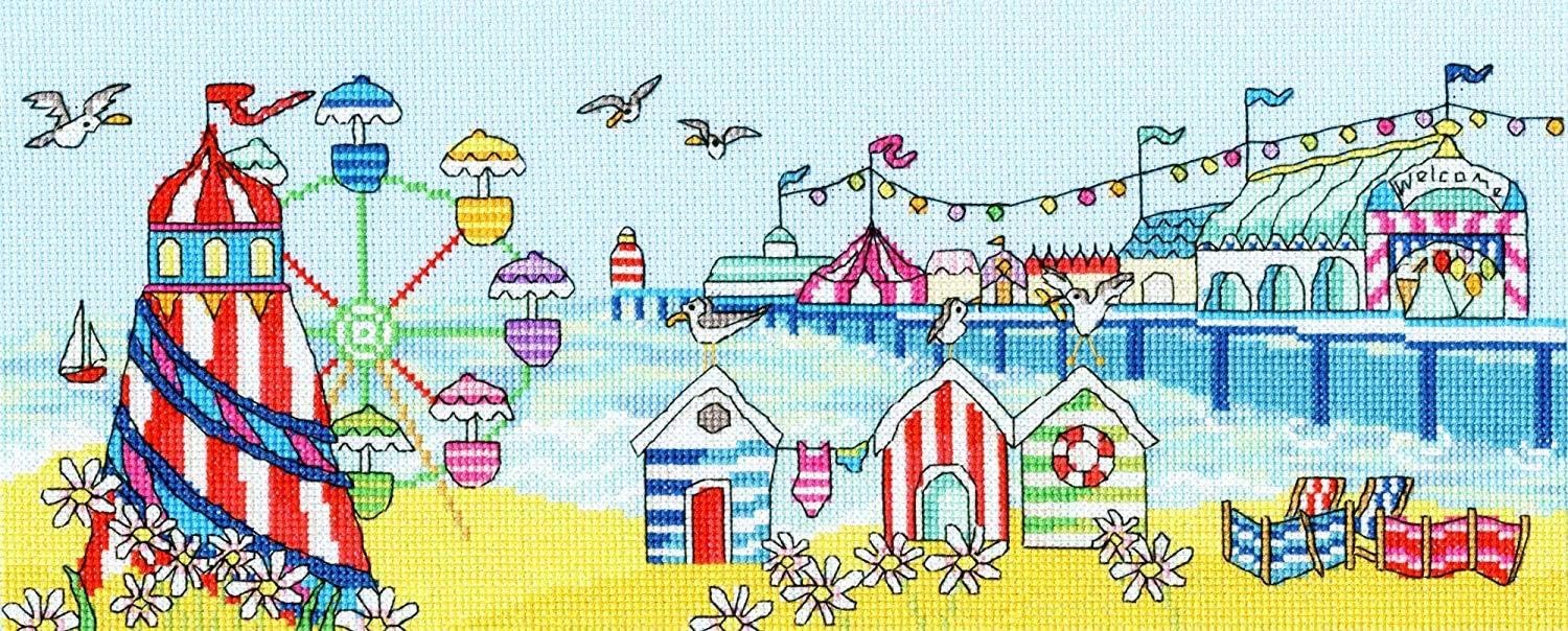 Bothy Threads Cross Stitch Kit - Pier Fun, multicoloured, 37x15cm