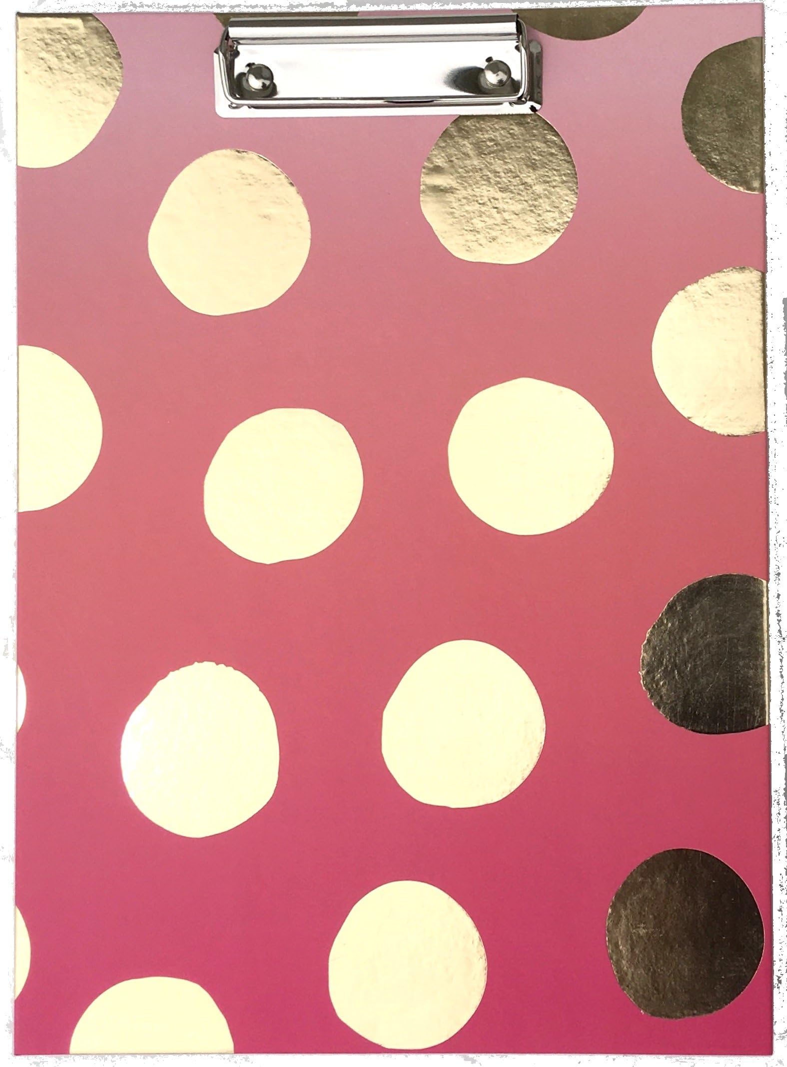 Pink Clipboard Padfolio Dottie Collection with Gold Foil Polka-Dots