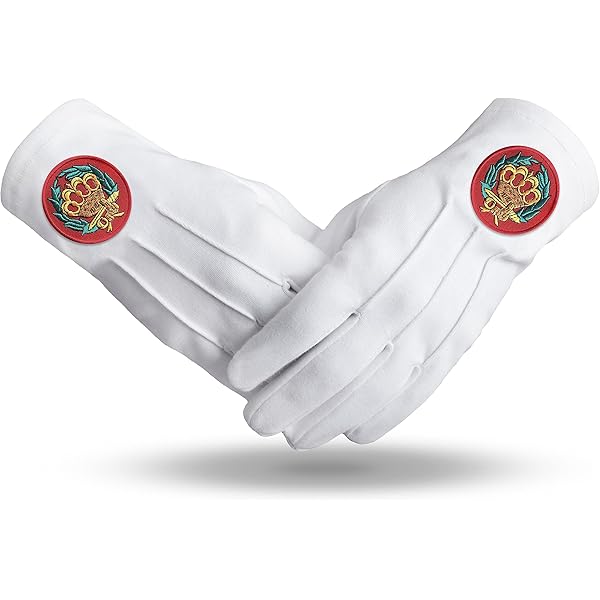 Freemasons Chapter Royal Arch Triple Tau Cotton Gloves - Foto 2