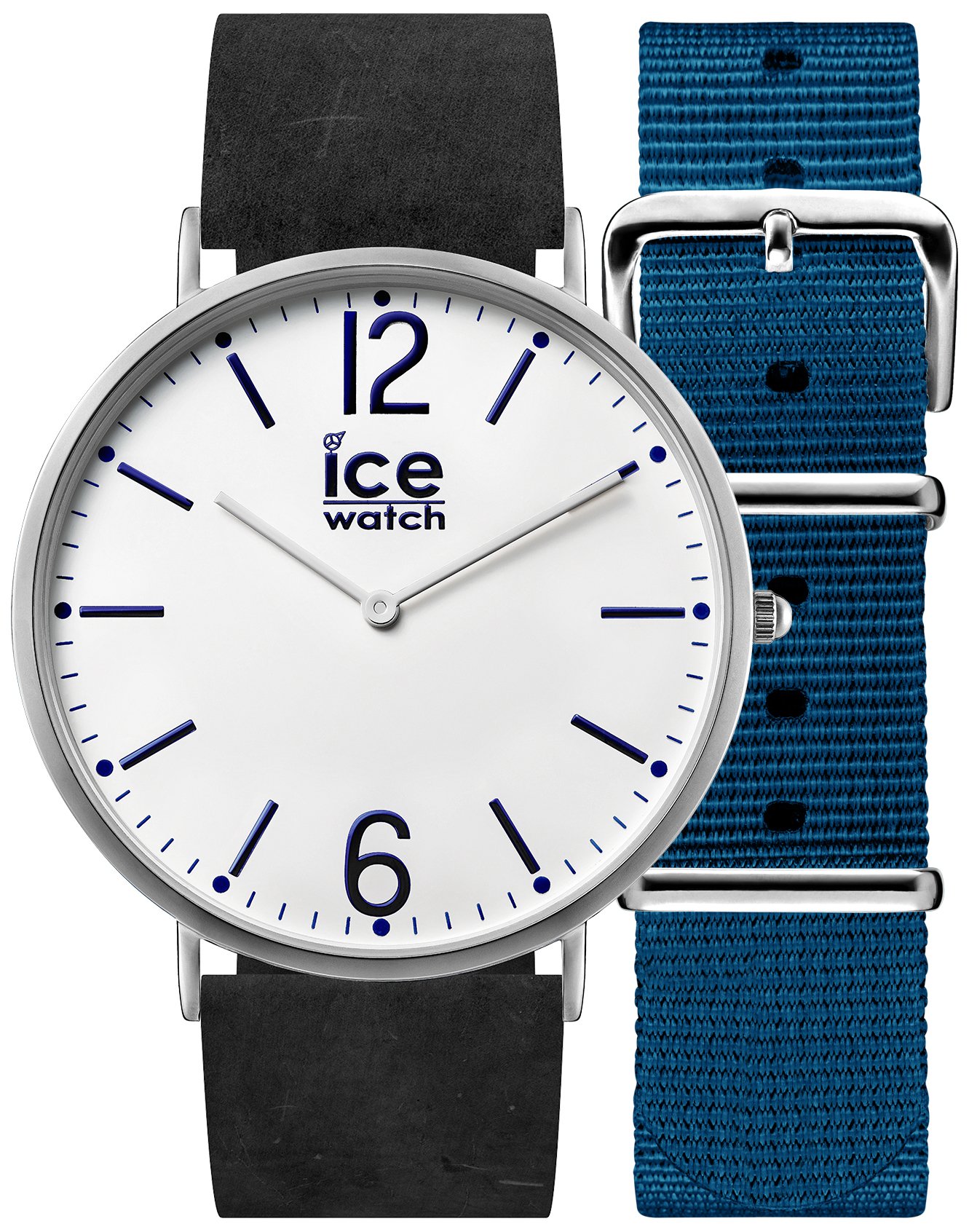 Ice-Watch - CITY Finsbury - Men's (Unisex) wristwatch with leather strap + extra nylon strap - 001370 (Medium)