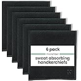 S&T INC. Handkerchief for Sweat, Microfiber Towel for Face, Glasses, Gym Bag, and Travel Essentials, Sweat Body Wipes, 10 Inches by 10 Inches, Black, 6 Pack