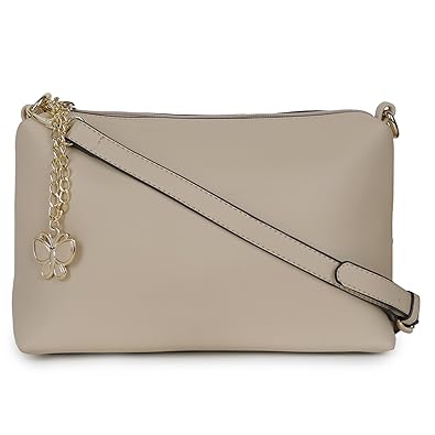 Butterflies Women Sling Bag (Beige) (BNS-B-G308BG)