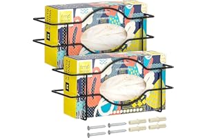 FMP Brands 2 Pack Single Glove Holder for Wall Mount, Wire Rack Disposable Gloves Box Holder, Durable Metal Organizer Glove Dispenser for Food Service, Lab, Office, Home, and Garage (Black)