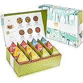 Teabloom Organic Herbal Oasis Pyramid Tea Presentation Box, 12 Assorted Herbal Tea Blends, USDA Certified Organic Whole-Leaf Pyramid Tea Sachets
