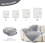 LE SURE Washable Dog Blanket Sherpa 100x120cm Waterproof Grey view 3