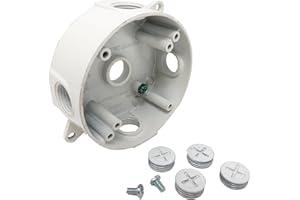 Sealproof 5 Hole 1/2-Inch Holes Weatherproof Round Electrical Outlet Box with 5 Outlet Holes, 1/2" Dia, UL Listed, White
