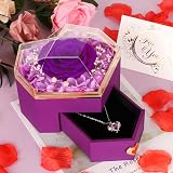 CSYY Preserved Real Rose Gift with Necklace for Her - Eternal Love view 4