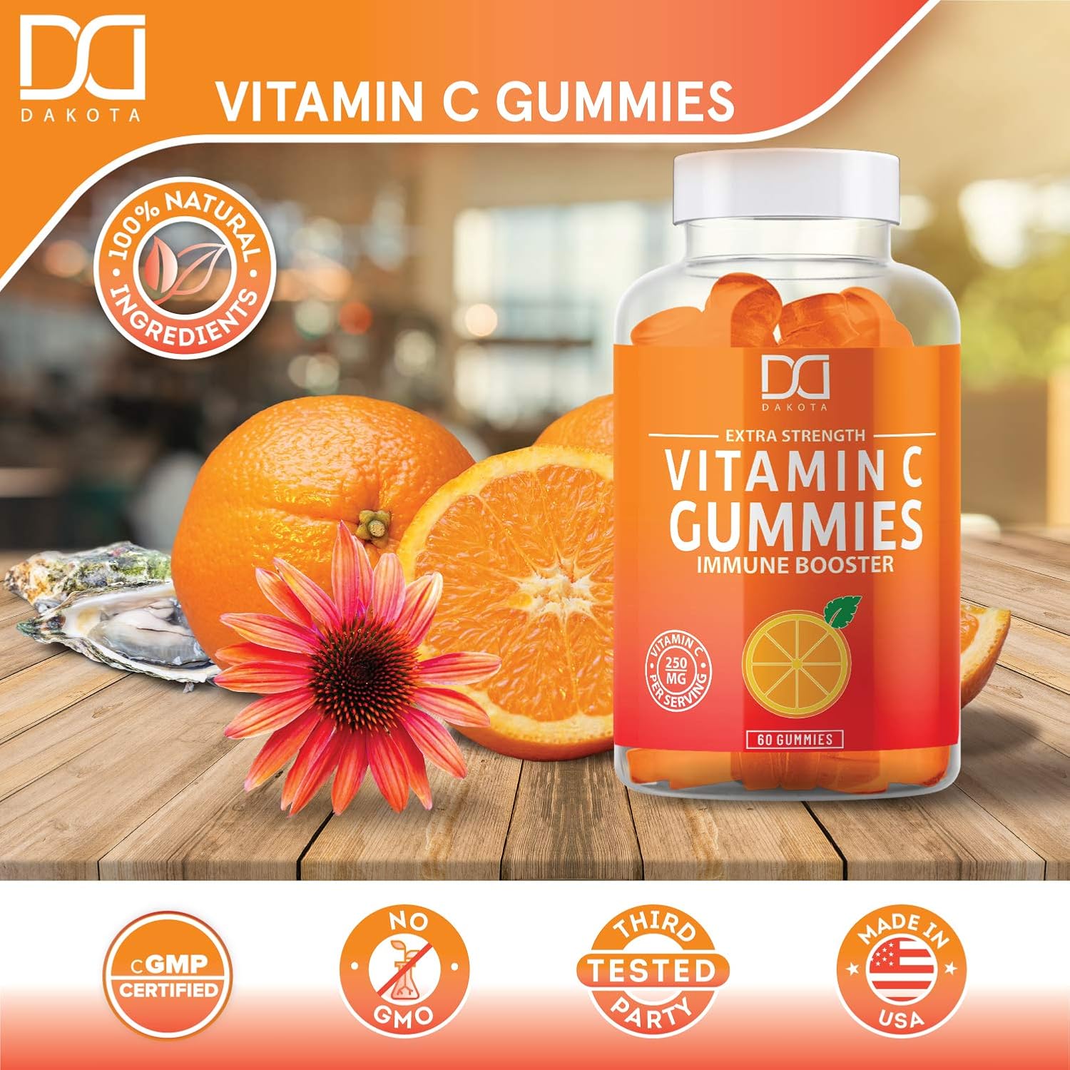 (120 Pectin Gummies) Vitamin C Chewable Gummies for Immune Support Booster for Adults Kids Teens Women Men - Gummy Alternative to Tablet Powder Chewables, Liquid Drops, Pills Capsules Packets (2 Pack): Health & Personal Care