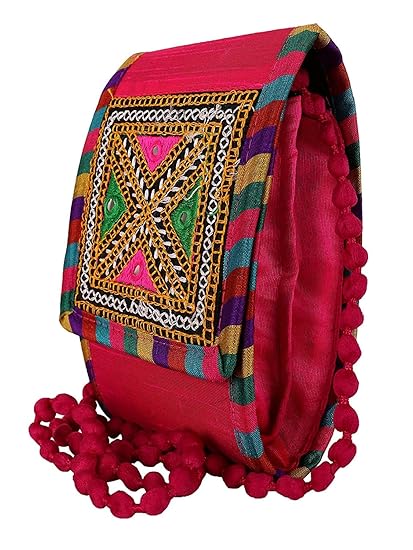 Visheriya Traders Womens Handmade Cotton Embroidered Rajasthani Purse