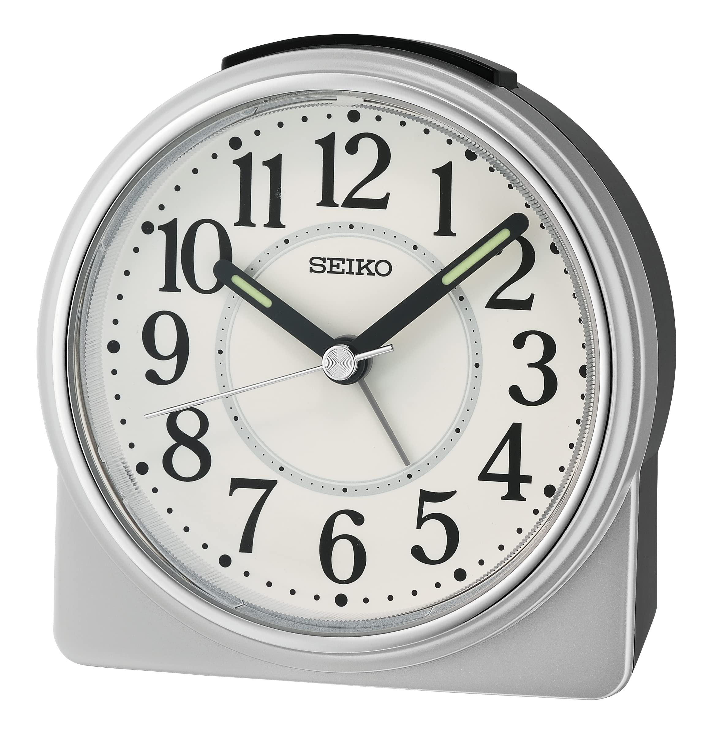 Seiko UK Limited - EU QHE198S Alarm Clock, Silver & Black, Rund