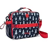 Bentgo Kids Lunch Bag - Durable, Double-Insulated Lunch Bag for Kids 3+; Holds Lunch Box, Water Bottle, & Snacks; Easy-Clean Water-Resistant Fabric & Multiple Zippered Pockets (Rocket)