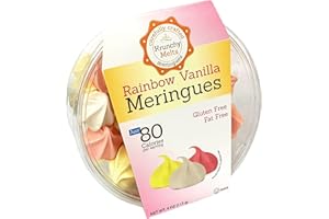 Krunchy Melts Original Meringue Cookies | Rainbow Vanilla Flavor | Only 80 Calories Per Serving | Fat Free, Gluten Free, Dairy Free (4 Oz)