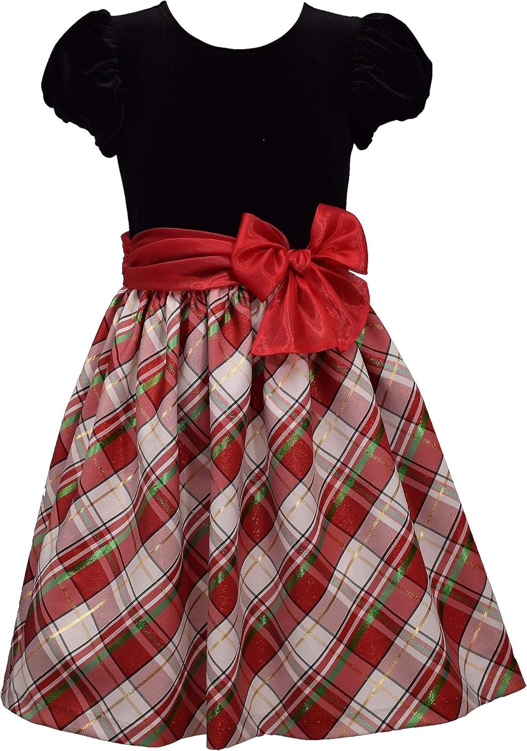 baby girl bonnie jean velvet plaid dress