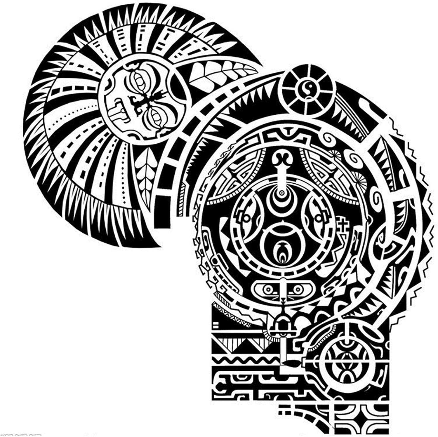 Amazon Co Jp Jiang 防水テンポラリータトゥーペーパーステッカーdwayne Johnsonトーテムラージボディアート Lサイズ ブラック ビューティー