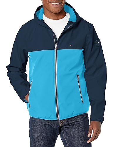 Tommy Hilfiger Men's Hooded Performance Soft Shell Jacket, Navy