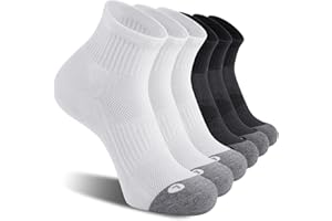 FITRELL 6 Pack Men's Athletic Ankle Socks Cushioned Sports Running Socks 7-9/9-12/12-15