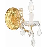 Maria Theresa 1 Light Hand Cut Crystal Gold Sconce