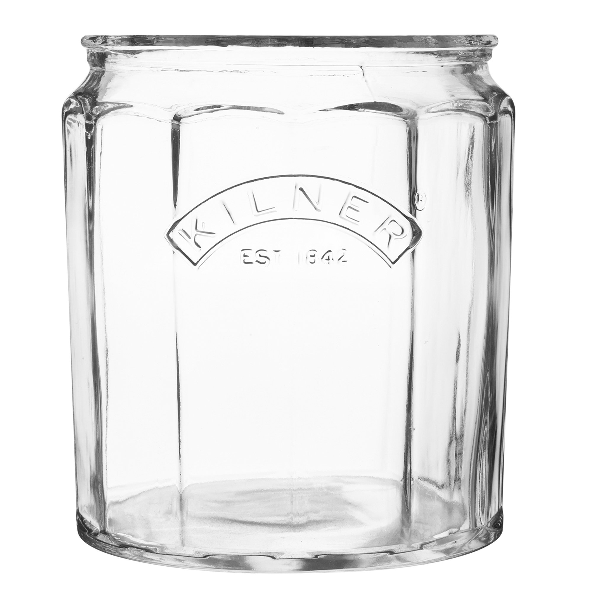 Kilner Facetted Utensil Crock, Sturdy Oversized Glass Caddy with Wide
