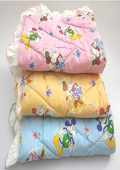 Dunims Handicraft Pure Cotton Lacy Sheets for Newborn Babies (Colour May Vary) - Set of 3