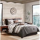 Woolrich Rustic Lodge Cabin Comforter Set - All Season Down Alternative Warm Bedding Layer and Matching Shams, Oversized King, Bitter Creek, Grey/Brown