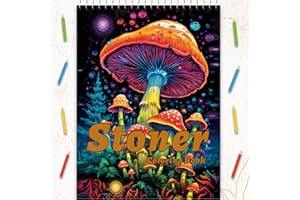 SAKGDH Spiral Bound Adult Coloring Book, Stoner Coloring Book for Adults Mindfulness and Relaxing, Single Sided Pages Thick Paper Non-Bleed Coloring Books for Women