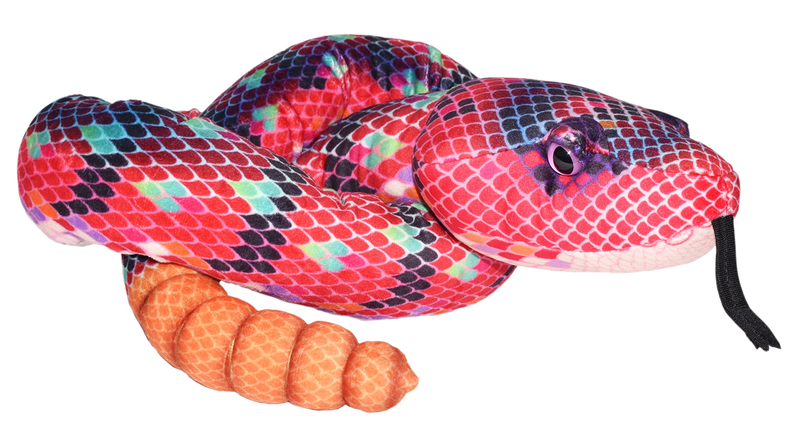 WILD REPUBLIC Snake Plush, Stuffed Animal, Plush Toy, Kids Gifts, Pet Snake, Red Green, 54 Inches