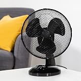 Zanussi 9 Inch Portable Desk Fan 2 Speeds 90° Oscillation Black view 3