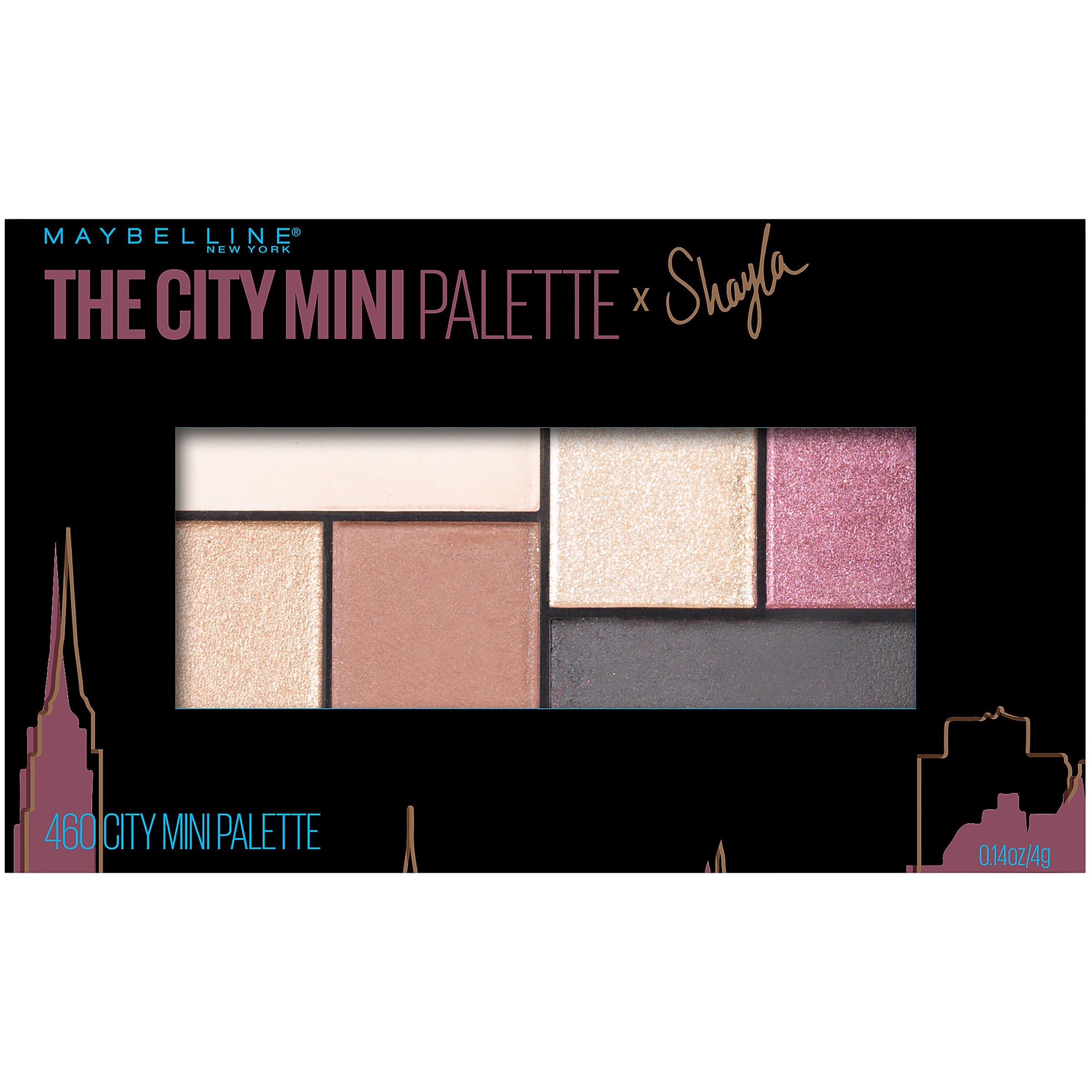 MAYBELLINE New York Makeup The City Mini Eyeshadow Palette X Shayla, Shayla Eyeshadow Palette, 0.14 oz,1 Count (Pack of 1),SG_B073P5JYCD_US
