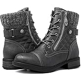 GLOBALWIN Women's Ankle Booties Fashion Combat Boots Fall Boots For Women Comfortable Low Heel