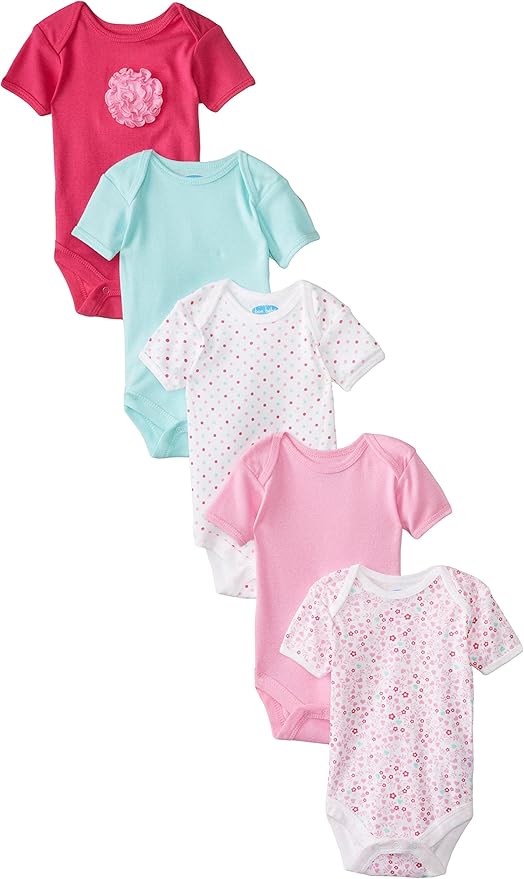 Bon Bebe Baby Girls' Newborn Flower 5 Pack Lap Shoulder