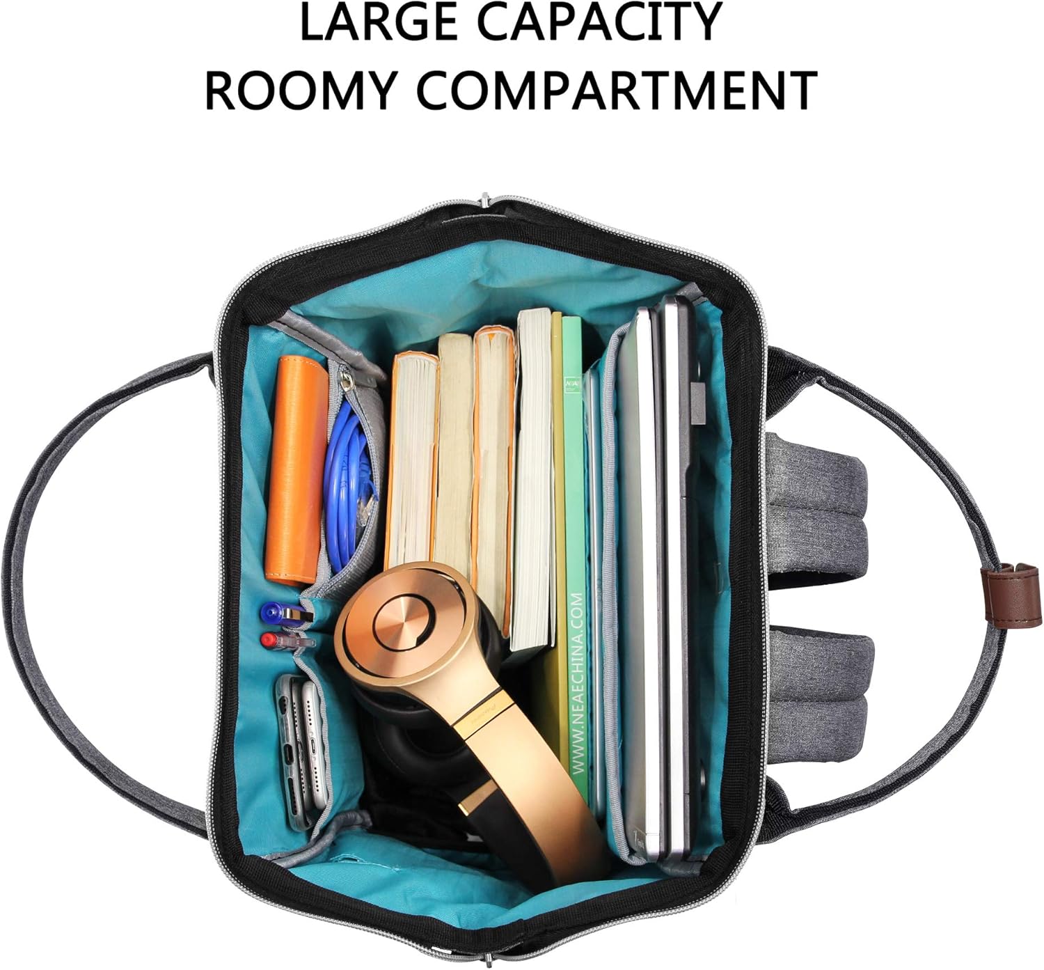 KROSER Laptop Backpack 15.6 Inch Stylish Computer Backpack with USB Charging Port Water-repellent College Daypack Travel Business Work Bag for Women/Men - Image 4