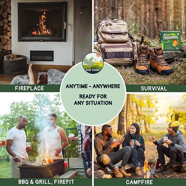 NAM TURAL FIRE STARTERS FOR FIREPLACE, MADE FROM RICE STRAW AND FOOD GRADE WAX, BURN UP TO 10 MINUTES,100 NATURAL SQUARES FIRESTARTER FOR CAMPFIRE, WOOD STOVE, CHARCOAL, CHIMNEY, PELLET, TUMBLEWEED