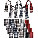 25 Pcs Winter Scarves Warm Winter Scarf Bulk Unisex Scarf with Fringe Men Women Wholesale Homeless Care Gift Christmas