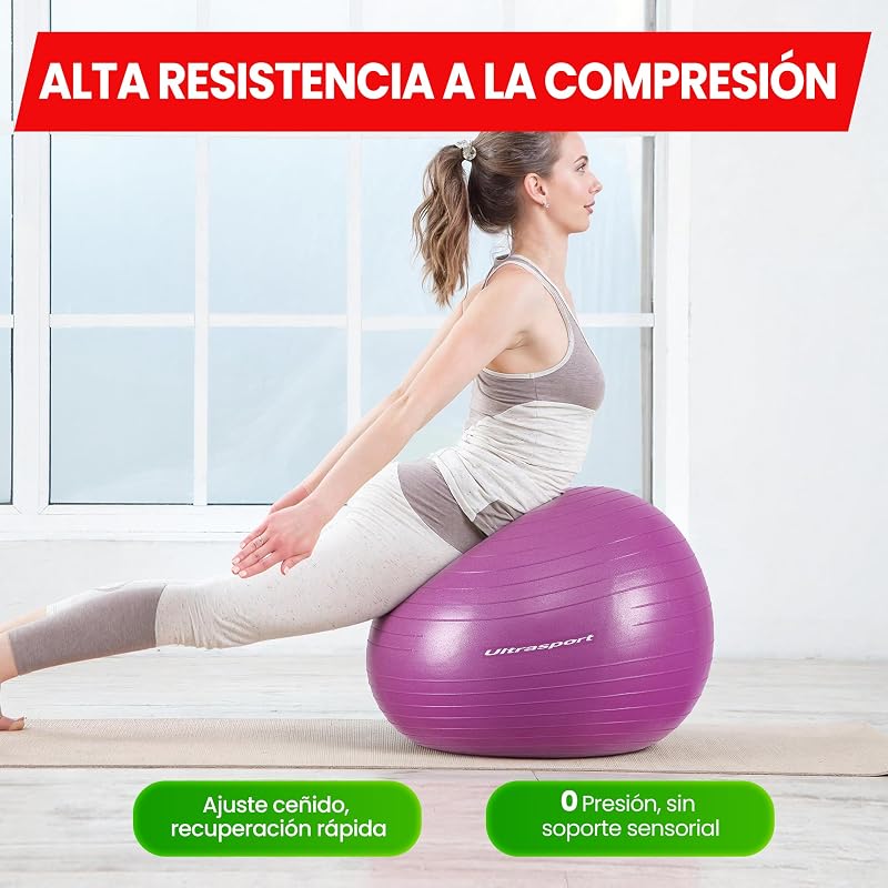 Pelota de pilates de 55 cm, para yoga, fitness, softball hasta 300 kg, antideslizante, antiburst, para embarazo, gimnasia, pelota ergonómica para asiento de oficina, pequeña y grande, color